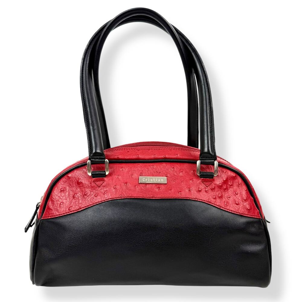 Italian Vintage Red and Black Crossbody Bag